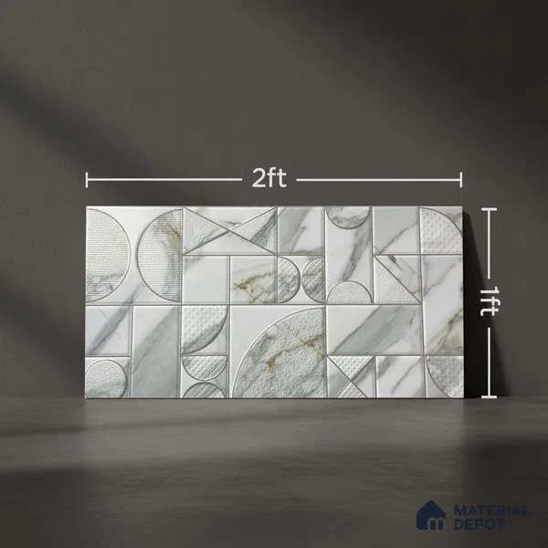 Kitchen Wall Tile TL 05397 Bistro Noble Satvario Highlighter 2 ft x 1 ft Ceramic Matte Finish - 9 mm | Suitable For Kitchen, Bathroom Walls and Backsplashes (Sample)