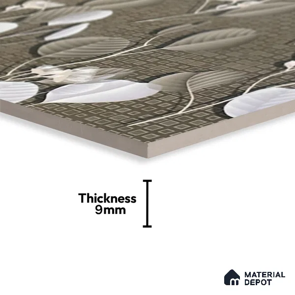 Highlighter Kitchen Wall Tile TL 05405 B Bistro Pulpis Brown Highlighter 2 ft x 1 ft Ceramic Glossy Finish - 9 mm | Suitable For Kitchen, Bathroom Walls and Backsplashes (Sample)