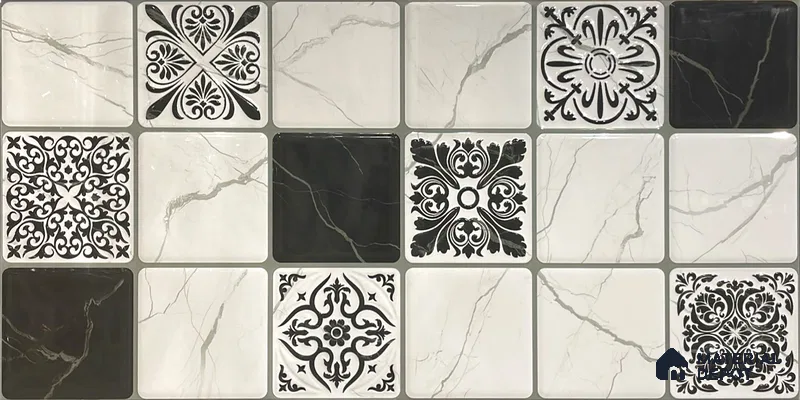 Kitchen Wall Tile TL 05400 Bistro Renzo Satvario Highlighter 1 2 ft x 1 ft Ceramic Glossy Finish - 9 mm | Suitable For Kitchen, Bathroom Walls and Backsplashes (Sample)