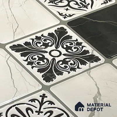 Kitchen Wall Tile TL 05400 Bistro Renzo Satvario Highlighter 1 2 ft x 1 ft Ceramic Glossy Finish - 9 mm | Suitable For Kitchen, Bathroom Walls and Backsplashes (Sample)