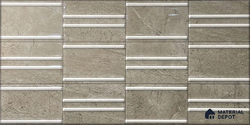 Kitchen Wall Tile TL 05390 B Bistro Soana Brown Highlighter 2 ft x 1 ft Ceramic Glossy Finish - 9 mm | Suitable For Kitchen, Bathroom Walls and Backsplashes (Sample)