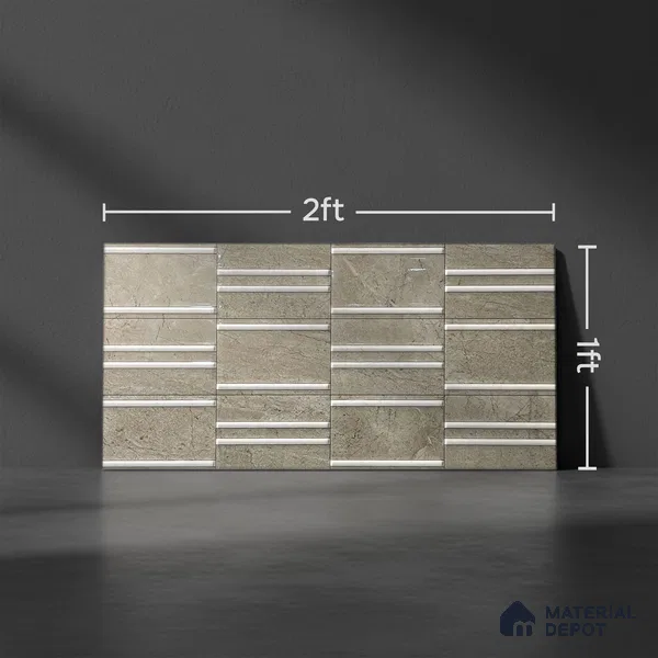 Kitchen Wall Tile TL 05390 B Bistro Soana Brown Highlighter 2 ft x 1 ft Ceramic Glossy Finish - 9 mm | Suitable For Kitchen, Bathroom Walls and Backsplashes (Sample)