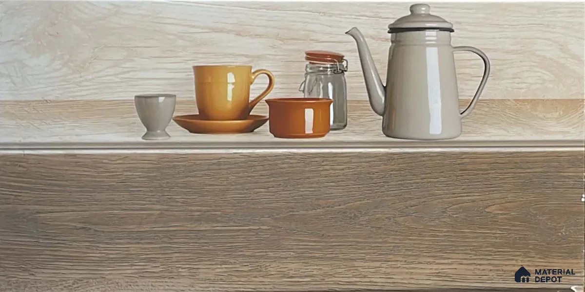 Kitchen Wall Tile TL 05408 B Bistro Teak Brown Highlighter 2 ft x 1 ft Ceramic Matte Finish - 9 mm | Suitable For Kitchen, Bathroom Walls and Backsplashes (Sample)