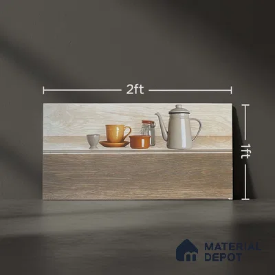 Kitchen Wall Tile TL 05408 B Bistro Teak Brown Highlighter 2 ft x 1 ft Ceramic Matte Finish - 9 mm | Suitable For Kitchen, Bathroom Walls and Backsplashes (Sample)
