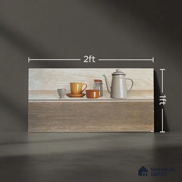Kitchen Wall Tile TL 05408 B Bistro Teak Brown Highlighter 2 ft x 1 ft Ceramic Matte Finish - 9 mm | Suitable For Kitchen, Bathroom Walls and Backsplashes (Sample)