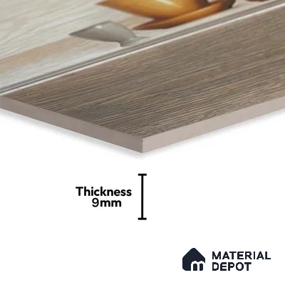 Kitchen Wall Tile TL 05408 B Bistro Teak Brown Highlighter 2 ft x 1 ft Ceramic Matte Finish - 9 mm | Suitable For Kitchen, Bathroom Walls and Backsplashes (Sample)
