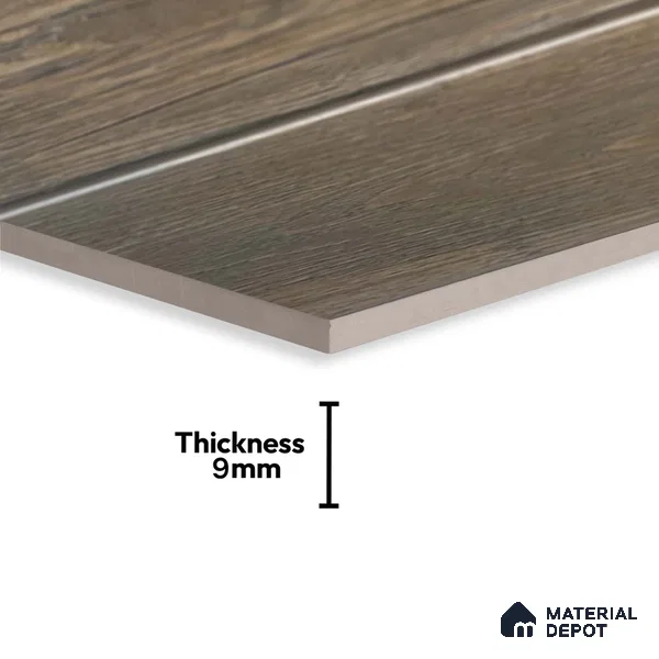 Kitchen Wall Tile TL 05408 Bistro Teak Brown Dark 2 ft x 1 ft Ceramic Matte Finish - 9 mm | Suitable For Kitchen, Bathroom Walls and Backsplashes (Sample)