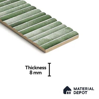 Subway Wall Tile TL 03643 C Snaper Kitkat Green Fern 12 x 4 inch Ceramic Glossy Finish - 8 mm | 16 Random Design | Suitable for Accent / Feature Walls, Bathroom, Kitchen Wall & Backsplashes (Sample)
