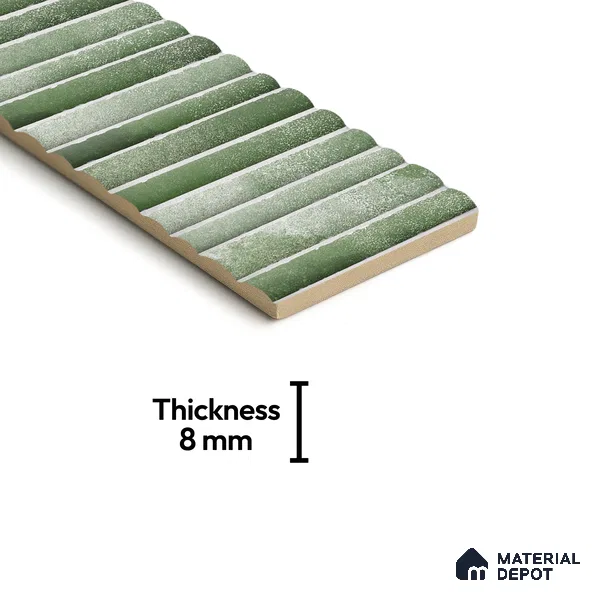 Subway Wall Tile TL 03643 C Snaper Kitkat Green Fern 12 x 4 inch Ceramic Glossy Finish - 8 mm | 16 Random Design | Suitable for Accent / Feature Walls, Bathroom, Kitchen Wall & Backsplashes (Sample)