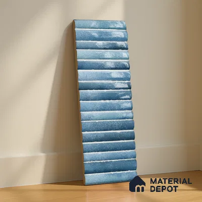 Subway Wall Tile TL 03643 D Snaper Kitkat Blue Ink 12 x 4 inch Ceramic Glossy Finish - 8 mm | 16 Random Design | Suitable for Accent / Feature Walls, Bathroom, Kitchen Wall & Backsplashes