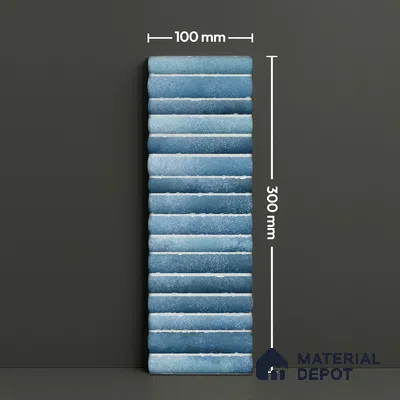 Subway Wall Tile TL 03643 D Snaper Kitkat Blue Ink 12 x 4 inch Ceramic Glossy Finish - 8 mm | 16 Random Design | Suitable for Accent / Feature Walls, Bathroom, Kitchen Wall & Backsplashes