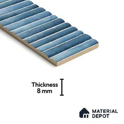 Subway Wall Tile TL 03643 D Snaper Kitkat Blue Ink 12 x 4 inch Ceramic Glossy Finish - 8 mm | 16 Random Design | Suitable for Accent / Feature Walls, Bathroom, Kitchen Wall & Backsplashes