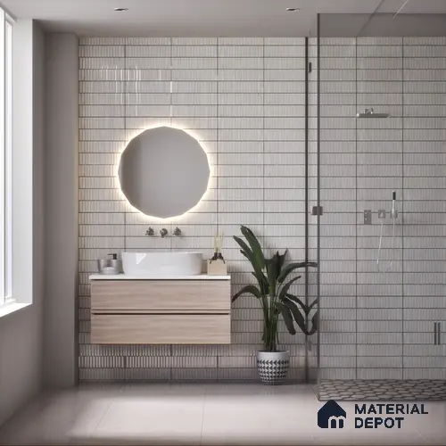Subway Wall Tile TL 03643 F Snaper Kitkat Snow Soft 12 x 4 inch Ceramic Glossy Finish - 8 mm | 16 Random Design | Suitable for Accent / Feature Walls, Bathroom, Kitchen Wall & Backsplashes