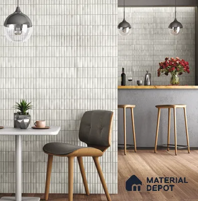 Subway Wall Tile TL 03643 F Snaper Kitkat Snow Soft 12 x 4 inch Ceramic Glossy Finish - 8 mm | 16 Random Design | Suitable for Accent / Feature Walls, Bathroom, Kitchen Wall & Backsplashes