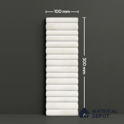 Subway Wall Tile TL 03643 F Snaper Kitkat Snow Soft 12 x 4 inch Ceramic Glossy Finish - 8 mm | 16 Random Design | Suitable for Accent / Feature Walls, Bathroom, Kitchen Wall & Backsplashes