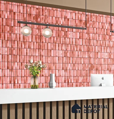 Subway Wall Tile TL 03643 G Snaper Kitkat Rust Terra 12 x 4 inch Ceramic Glossy Finish - 8 mm | 16 Random Design | Suitable for Accent / Feature Walls, Bathroom, Kitchen Wall & Backsplashes (Sample)