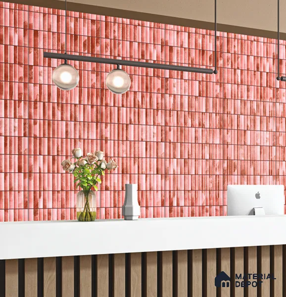 Subway Wall Tile TL 03643 G Snaper Kitkat Rust Terra 12 x 4 inch Ceramic Glossy Finish - 8 mm | 16 Random Design | Suitable for Accent / Feature Walls, Bathroom, Kitchen Wall & Backsplashes (Sample)