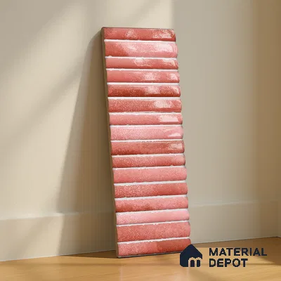 Subway Wall Tile TL 03643 G Snaper Kitkat Rust Terra 12 x 4 inch Ceramic Glossy Finish - 8 mm | 16 Random Design | Suitable for Accent / Feature Walls, Bathroom, Kitchen Wall & Backsplashes (Sample)