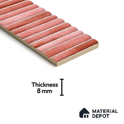 Subway Wall Tile TL 03643 G Snaper Kitkat Rust Terra 12 x 4 inch Ceramic Glossy Finish - 8 mm | 16 Random Design | Suitable for Accent / Feature Walls, Bathroom, Kitchen Wall & Backsplashes (Sample)
