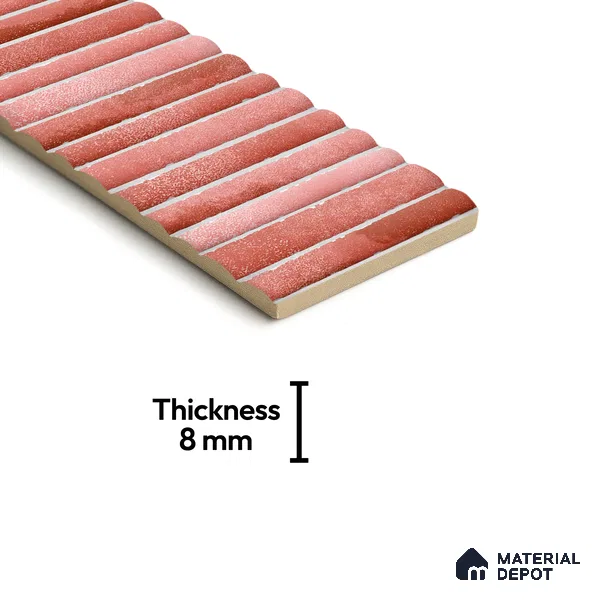 Subway Wall Tile TL 03643 G Snaper Kitkat Rust Terra 12 x 4 inch Ceramic Glossy Finish - 8 mm | 16 Random Design | Suitable for Accent / Feature Walls, Bathroom, Kitchen Wall & Backsplashes (Sample)