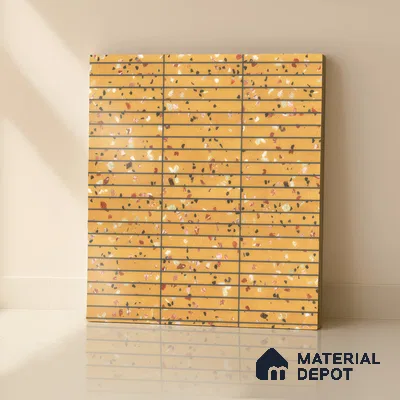 Faux Subway Wall Tile TL 00231 B Kitkat Yellow 1 ft x 1 ft Matte Finish Ceramic Tile - 9 mm | Suitable For Kitchen, Bathroom, Dining Area | Please Expect a Slight Variation of Pattern