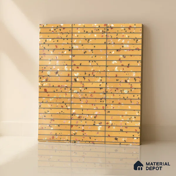Faux Subway Wall Tile TL 00231 B Kitkat Yellow 1 ft x 1 ft Matte Finish Ceramic Tile - 9 mm | Suitable For Kitchen, Bathroom, Dining Area | Please Expect a Slight Variation of Pattern