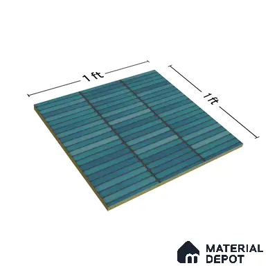 Faux Subway Wall Tile TL 00231 C Kitkat Green 1 ft x 1 ft Matte Finish Ceramic Tile - 9 mm | Suitable For Kitchen, Bathroom, Dining Area | Please Expect a Slight Variation of Pattern