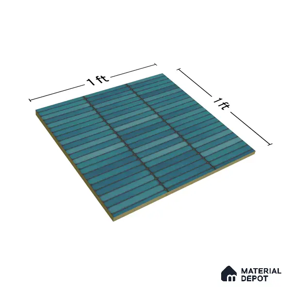 Faux Subway Wall Tile TL 00231 C Kitkat Green 1 ft x 1 ft Matte Finish Ceramic Tile - 9 mm | Suitable For Kitchen, Bathroom, Dining Area | Please Expect a Slight Variation of Pattern