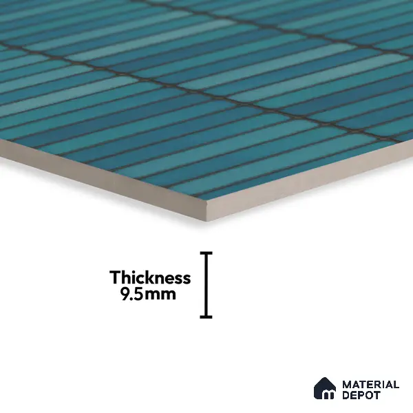 Faux Subway Wall Tile TL 00231 C Kitkat Green 1 ft x 1 ft Matte Finish Ceramic Tile - 9 mm | Suitable For Kitchen, Bathroom, Dining Area | Please Expect a Slight Variation of Pattern