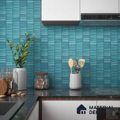 Faux Subway Wall Tile TL 00231 C Kitkat Green 1 ft x 1 ft Matte Finish Ceramic Tile - 9 mm | Suitable For Kitchen, Bathroom, Dining Area | Please Expect a Slight Variation of Pattern