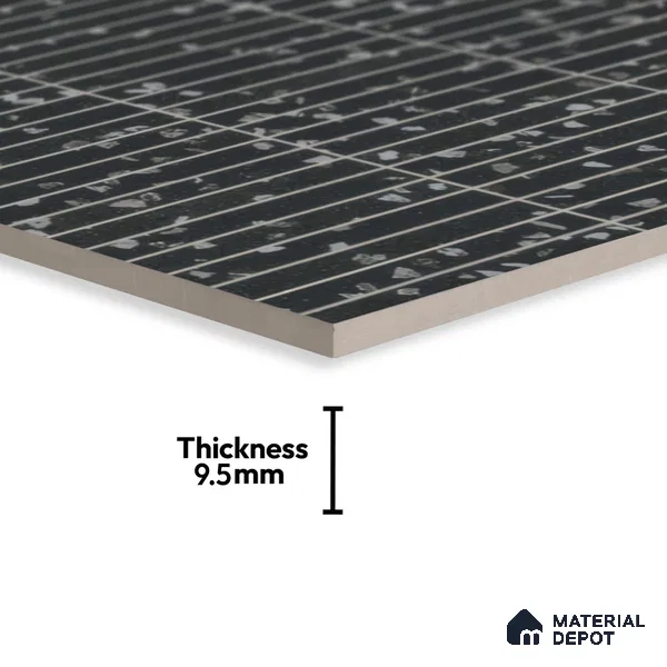 Faux Subway Wall Tile TL 00231 D Kitkat Black 1 ft x 1 ft Matte Finish Ceramic Tile - 9 mm | Suitable For Kitchen, Bathroom, Dining Area | Please Expect a Slight Variation of Pattern