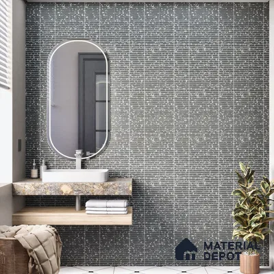 Faux Subway Wall Tile TL 00231 D Kitkat Black 1 ft x 1 ft Matte Finish Ceramic Tile - 9 mm | Suitable For Kitchen, Bathroom, Dining Area | Please Expect a Slight Variation of Pattern
