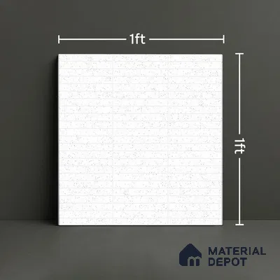 Faux Subway Wall Tile TL 05004 B Cinthia Kitkat Terrazo White 1 ft x 1 ft Ceramic Matte Finish - 9.5 mm | Suitable for Highlighter Walls, Foyer, Bathroom, Kitchen Wall & Backsplashes | Please Expect a Slight Variation of Pattern (Sample)