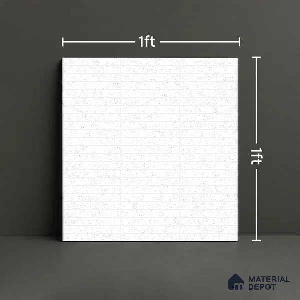 Faux Subway Wall Tile TL 05004 B Cinthia Kitkat Terrazo White 1 ft x 1 ft Ceramic Matte Finish - 9.5 mm | Suitable for Highlighter Walls, Foyer, Bathroom, Kitchen Wall & Backsplashes | Please Expect a Slight Variation of Pattern (Sample)