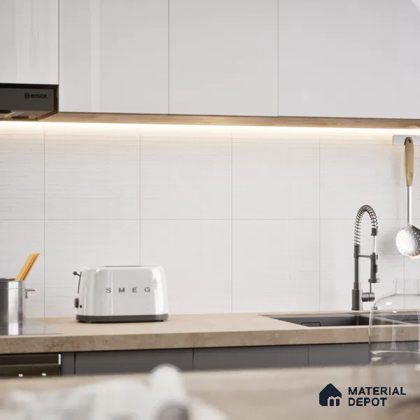 Faux Subway Wall Tile TL 05004 B Cinthia Kitkat Terrazo White 1 ft x 1 ft Ceramic Matte Finish - 9.5 mm | Suitable for Highlighter Walls, Foyer, Bathroom, Kitchen Wall & Backsplashes | Please Expect a Slight Variation of Pattern (Sample)