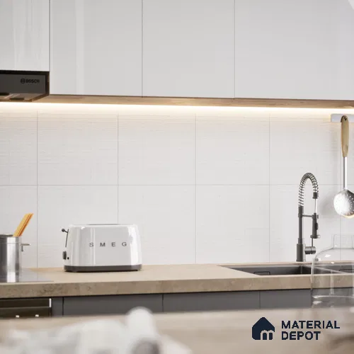 Faux Subway Wall Tile TL 05004 B Cinthia Kitkat Terrazo White 1 ft x 1 ft Ceramic Matte Finish - 9.5 mm | Suitable for Highlighter Walls, Foyer, Bathroom, Kitchen Wall & Backsplashes | Please Expect a Slight Variation of Pattern