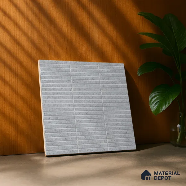 Faux Subway Wall Tile TL 05004 D Cinthia Kitkat Ashen Haze 1 ft x 1 ft Ceramic Matte Finish - 9.5 mm | Suitable for Highlighter Walls, Foyer, Bathroom, Kitchen Wall & Backsplashes | Please Expect a Slight Variation of Pattern (Sample)
