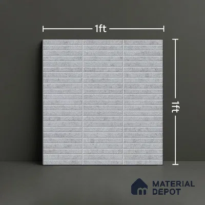 Faux Subway Wall Tile TL 05004 D Cinthia Kitkat Ashen Haze 1 ft x 1 ft Ceramic Matte Finish - 9.5 mm | Suitable for Highlighter Walls, Foyer, Bathroom, Kitchen Wall & Backsplashes | Please Expect a Slight Variation of Pattern (Sample)