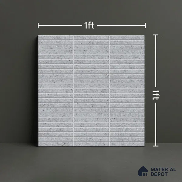 Faux Subway Wall Tile TL 05004 D Cinthia Kitkat Ashen Haze 1 ft x 1 ft Ceramic Matte Finish - 9.5 mm | Suitable for Highlighter Walls, Foyer, Bathroom, Kitchen Wall & Backsplashes | Please Expect a Slight Variation of Pattern (Sample)