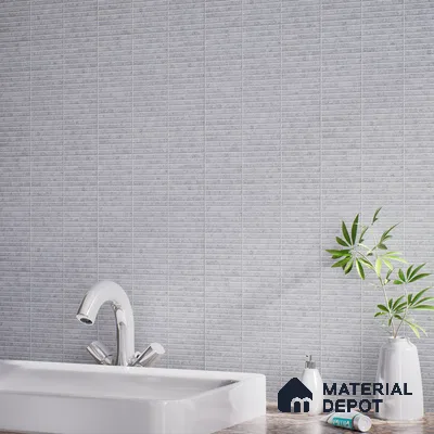Faux Subway Wall Tile TL 05004 D Cinthia Kitkat Ashen Haze 1 ft x 1 ft Ceramic Matte Finish - 9.5 mm | Suitable for Highlighter Walls, Foyer, Bathroom, Kitchen Wall & Backsplashes | Please Expect a Slight Variation of Pattern (Sample)