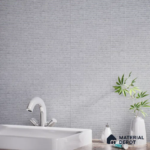 Faux Subway Wall Tile TL 05004 D Cinthia Kitkat Ashen Haze 1 ft x 1 ft Ceramic Matte Finish - 9.5 mm | Suitable for Highlighter Walls, Foyer, Bathroom, Kitchen Wall & Backsplashes | Please Expect a Slight Variation of Pattern