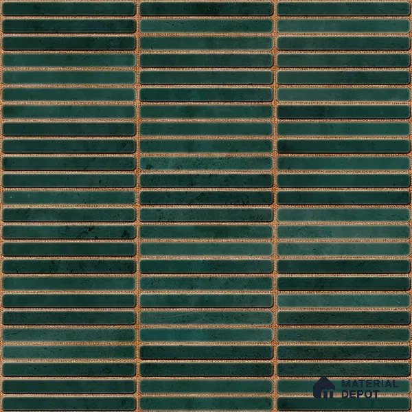 Faux Subway Wall Tile TL 05004 E Cinthia Kitkat Teal 1 ft x 1 ft Ceramic Glossy Finish - 9.5 mm | Suitable for Highlighter Walls, Foyer, Bathroom, Kitchen Wall & Backsplashes | Please Expect a Slight Variation of Pattern