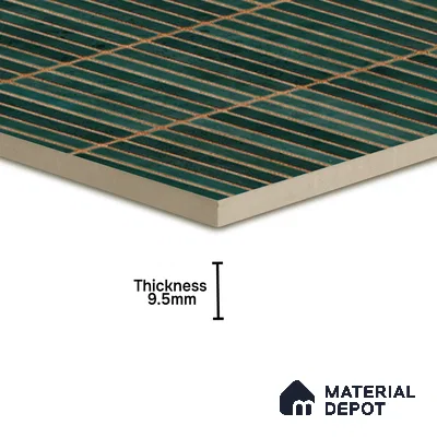 Faux Subway Wall Tile TL 05004 E Cinthia Kitkat Teal 1 ft x 1 ft Ceramic Glossy Finish - 9.5 mm | Suitable for Highlighter Walls, Foyer, Bathroom, Kitchen Wall & Backsplashes | Please Expect a Slight Variation of Pattern