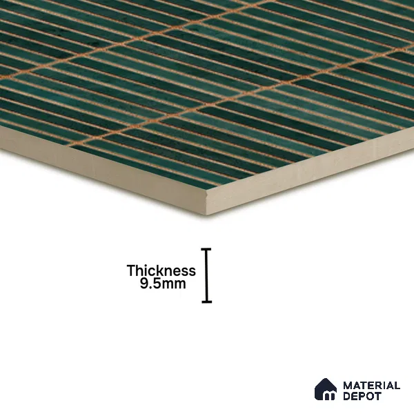 Faux Subway Wall Tile TL 05004 E Cinthia Kitkat Teal 1 ft x 1 ft Ceramic Glossy Finish - 9.5 mm | Suitable for Highlighter Walls, Foyer, Bathroom, Kitchen Wall & Backsplashes | Please Expect a Slight Variation of Pattern