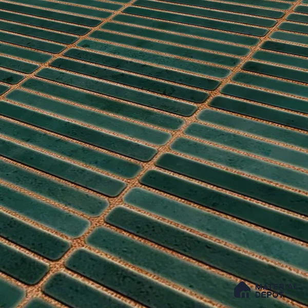 Faux Subway Wall Tile TL 05004 E Cinthia Kitkat Teal 1 ft x 1 ft Ceramic Glossy Finish - 9.5 mm | Suitable for Highlighter Walls, Foyer, Bathroom, Kitchen Wall & Backsplashes | Please Expect a Slight Variation of Pattern