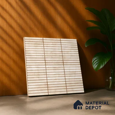 Faux Subway Wall Tile TL 05004 F Cinthia Kitkat Crema 1 ft x 1 ft Ceramic Glossy Finish - 9.5 mm | Suitable for Highlighter Walls, Foyer, Bathroom, Kitchen Wall & Backsplashes | Please Expect a Slight Variation of Pattern