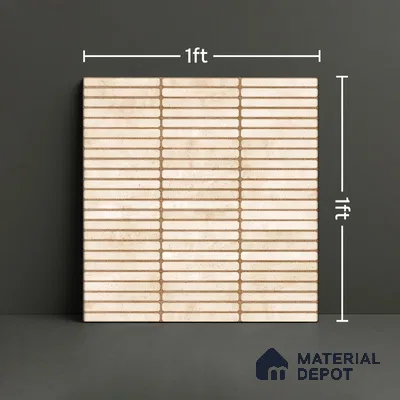 Faux Subway Wall Tile TL 05004 F Cinthia Kitkat Crema 1 ft x 1 ft Ceramic Glossy Finish - 9.5 mm | Suitable for Highlighter Walls, Foyer, Bathroom, Kitchen Wall & Backsplashes | Please Expect a Slight Variation of Pattern
