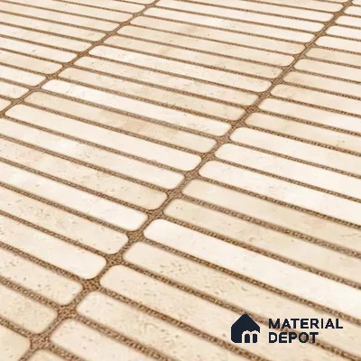 Faux Subway Wall Tile TL 05004 F Cinthia Kitkat Crema 1 ft x 1 ft Ceramic Glossy Finish - 9.5 mm | Suitable for Highlighter Walls, Foyer, Bathroom, Kitchen Wall & Backsplashes | Please Expect a Slight Variation of Pattern
