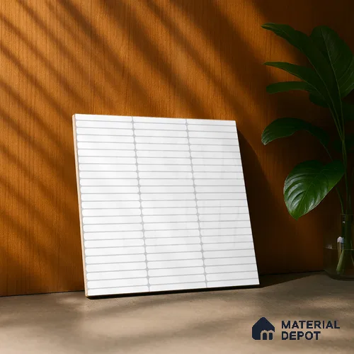 Faux Subway Wall Tile TL 05004 Cinthia Kitkat Moon White 1 ft x 1 ft Ceramic Glossy Finish - 9.5 mm | Suitable for Highlighter Walls, Foyer, Bathroom, Kitchen Wall & Backsplashes | Please Expect a Slight Variation of Pattern