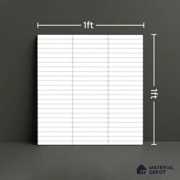 Faux Subway Wall Tile TL 05004 Cinthia Kitkat Moon White 1 ft x 1 ft Ceramic Glossy Finish - 9.5 mm | Suitable for Highlighter Walls, Foyer, Bathroom, Kitchen Wall & Backsplashes | Please Expect a Slight Variation of Pattern